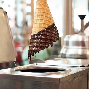 A chocolate dipped waffle cone from Ben and Jerry's at the Market Shops in Sandestin, Florida.